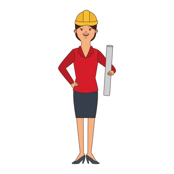 Woman engineer cartoon — Stock Vector