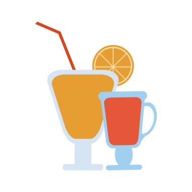 Saman ve turuncu ile kokteyl bardak