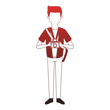 Fotoğrafçı erkek çizgi film meçhul kırmızı çizgiler