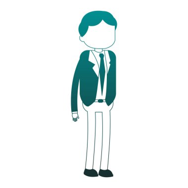 İşadamı executive karikatür mavi çizgiler