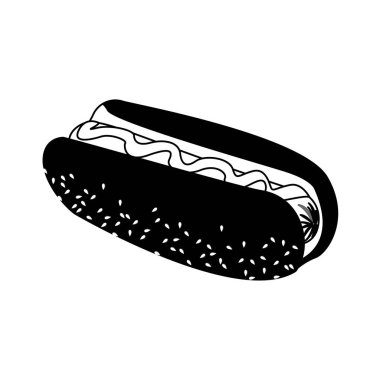 Sosisli sandviç lokanta siyah beyaz