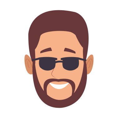 Genç yüzü güneş gözlüklü adam