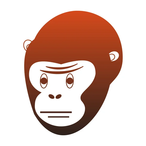 Mono salvaje animal líneas rojas — Archivo Imágenes Vectoriales