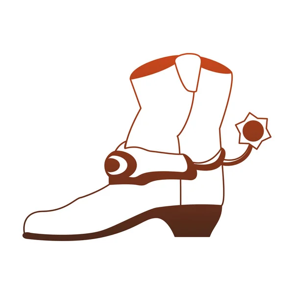 Kovboj bota, samostatný červené čáry — Stockový vektor