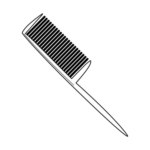 Utensílio de escova de barbeiro em preto e branco —  Vetores de Stock