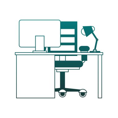 Office bilgisayar mavi çizgili