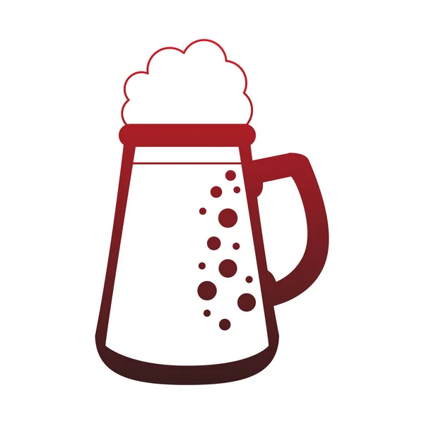 Vidrio frío cerveza líneas rojas — Archivo Imágenes Vectoriales