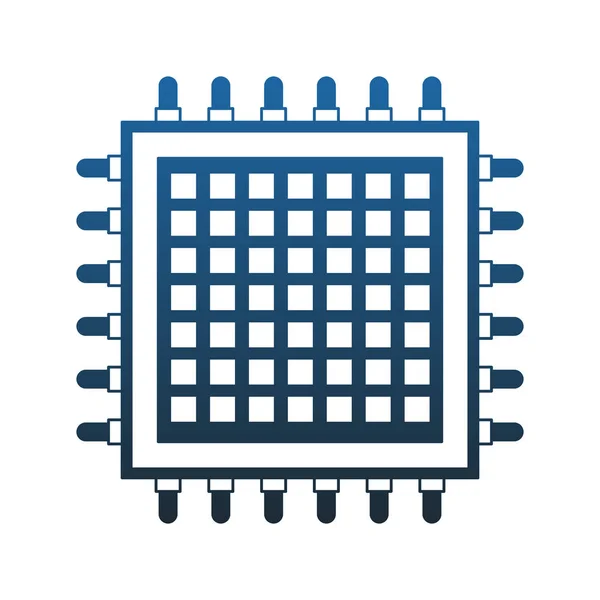 マイクロ チップのプロセッサ技術の青線 — ストックベクタ
