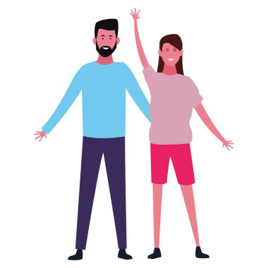 Genç erkek ve kız arkadaşı