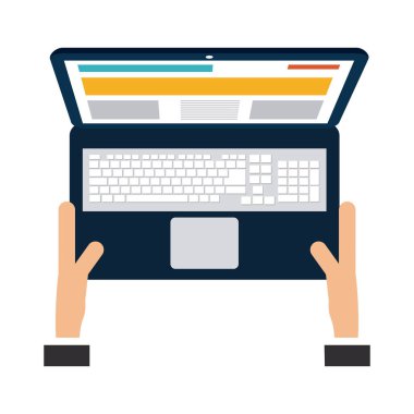 dizüstü bilgisayar kullanarak eller