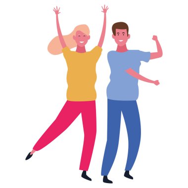 ve dans eğlenceli sahip çift