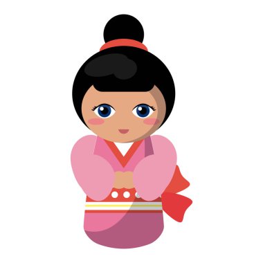 Kimono ile sevimli Japon kız