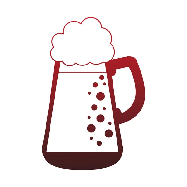 Koud glas bier, rode lijnen — Stockvector