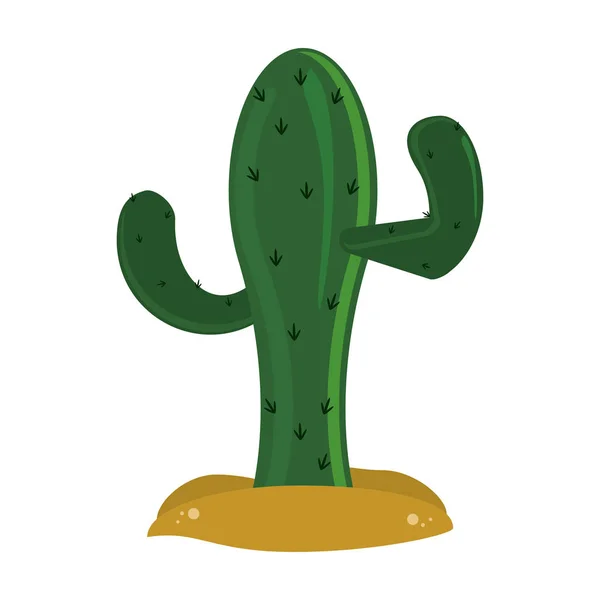 Cactus isolato nel deserto — Vettoriale Stock
