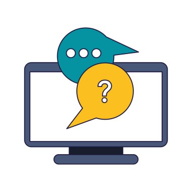 Teknik destek ve müşteri hizmet mavi çizgiler