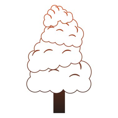 Ağaç doğa sembolü kırmızı çizgiler