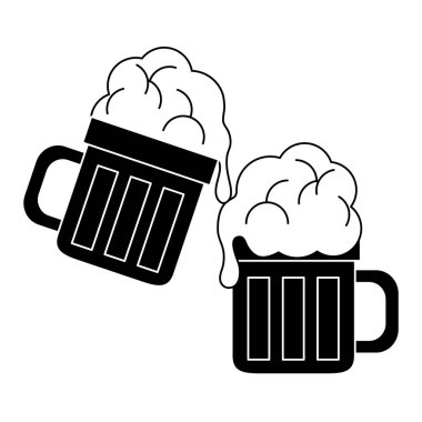 Soğuk bira bardağı siyah beyaz