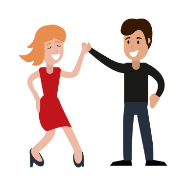 Çift dans ve gülümseyen