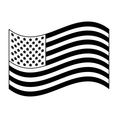 Siyah-beyaz izole Amerika Birleşik Devletleri bayrağı