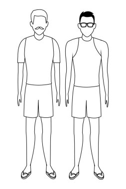 yaşlı adam ve genç adam avatar siyah ve beyaz