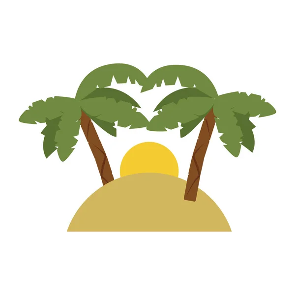 Playa y sol — Vector de stock