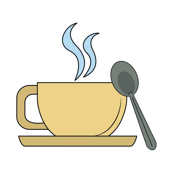 Coffee cup with spoon — Stock Vector