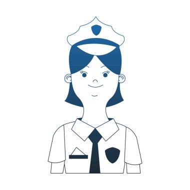 Kadın polis memuru mavi çizgiler