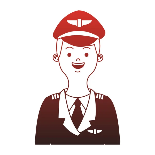 Пілот авіалайнера мультфільм червоні лінії — стоковий вектор