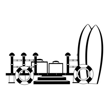 Sörf tablolar ve float çanta siyah beyaz