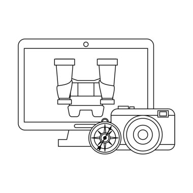 Seyahat ve siyah beyaz online teknoloji