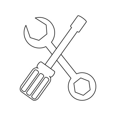 Araçlar çarpı işareti sembol siyah beyaz