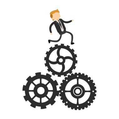 Gears'ı üzerinde çalışan iş adamı
