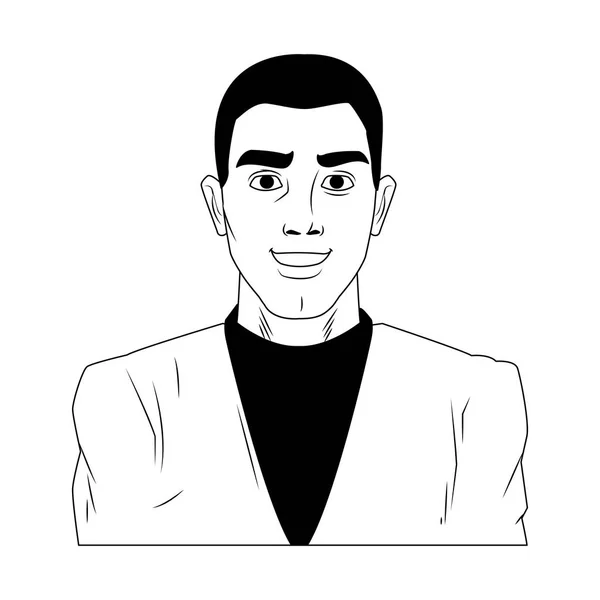 Businessman поп-арт карикатура в черном и белом — стоковый вектор