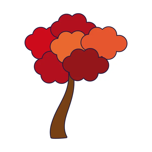 Strom s podzimní listí modré čáry — Stockový vektor