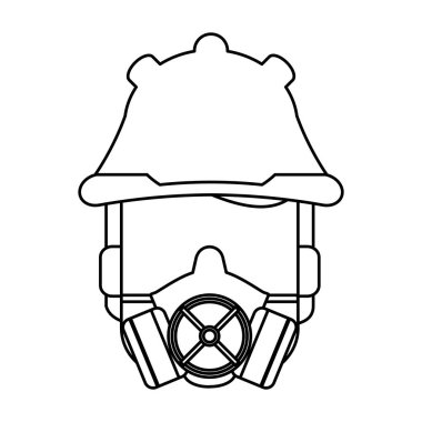 İnşaat işçisi avatar siyah ve beyaz