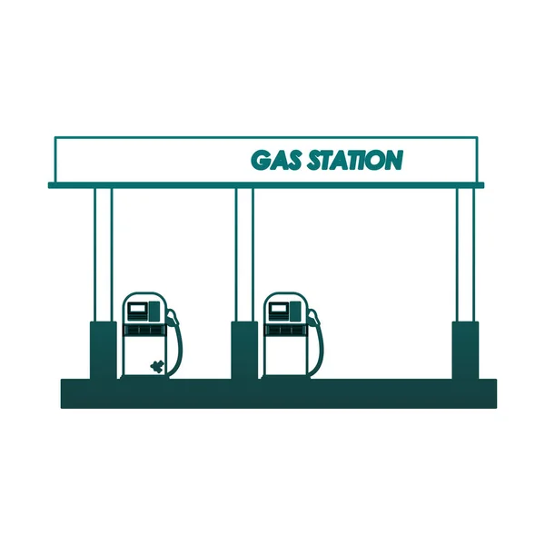 Distributore di benzina in linee blu — Vettoriale Stock