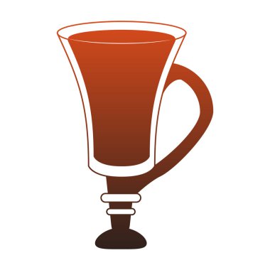 Çikolatalı süt cam bardak kırmızı çizgiler