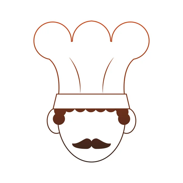 Cabeza de chef avatar líneas rojas — Vector de stock