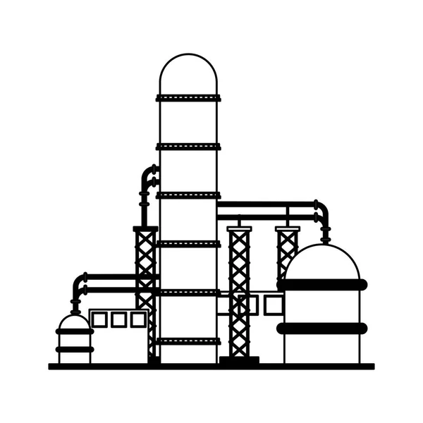 Máquinas de la industria vegetal en blanco y negro — Vector de stock