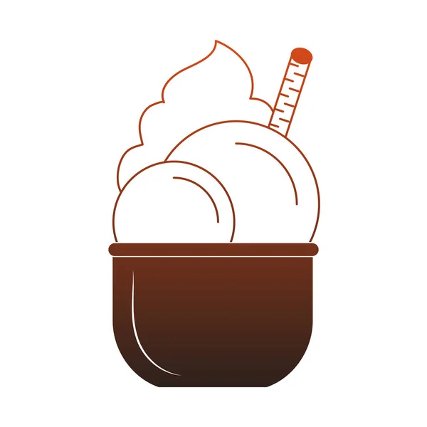 Scoops ice cream na Puchar czerwone linie — Wektor stockowy
