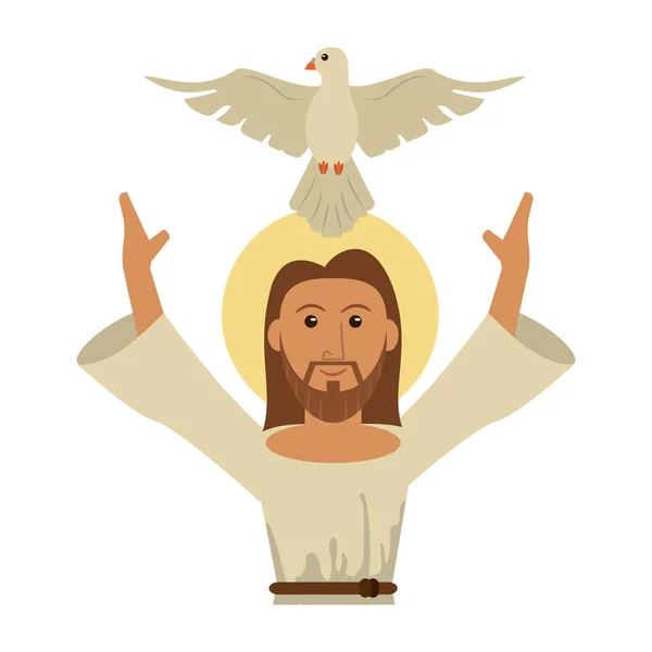 Caricatura de hombre de Jesucristo — Vector de stock