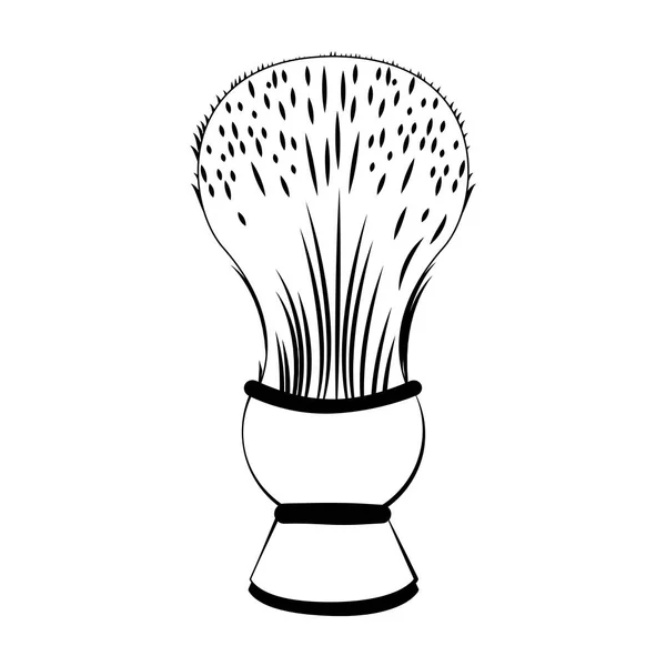 Barber brush utensil in black and white — Stock Vector