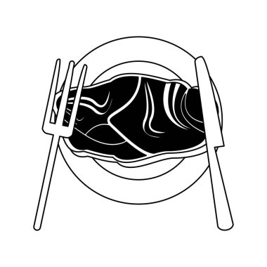 Siyah beyaz yemek lezzetli et