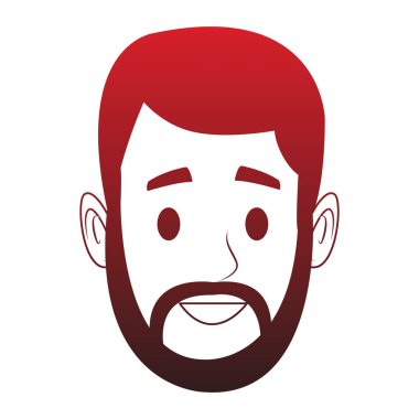 Sakal kırmızı çizgilerle yüz genç adam