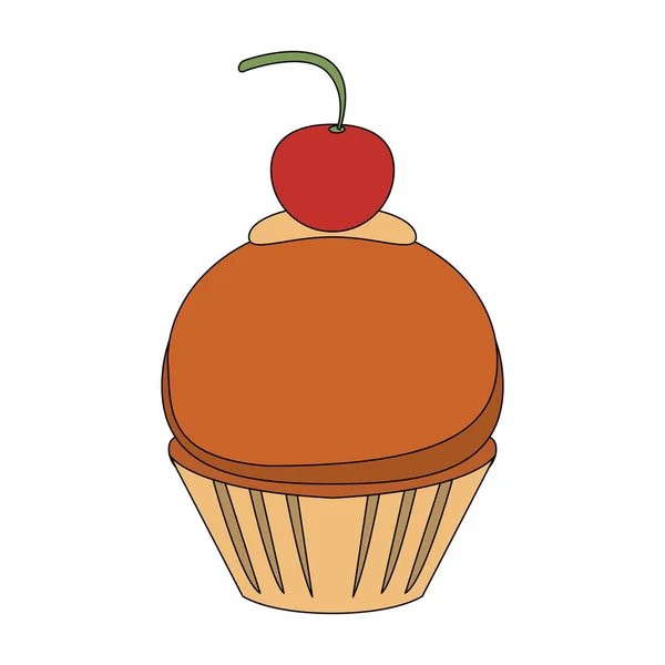 Cupcake Dessert isoliert — Stockvektor