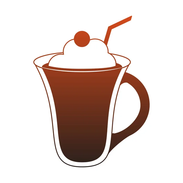 Köstliche Mocaccino-Tasse rote Linien — Stockvektor