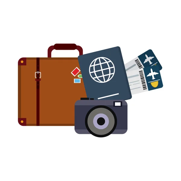 Symbole für Reise und Urlaub — Stockvektor