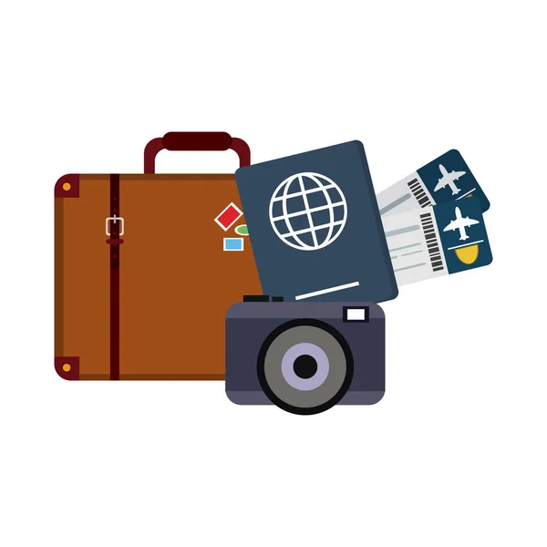 Travel and vacation symbols — Stock Vector