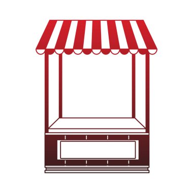 Ahşap stand stand kırmızı çizgiler