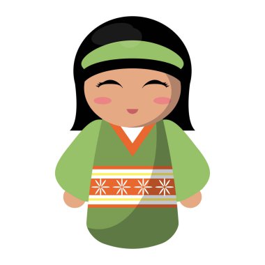 Kimono ile sevimli Japon kız